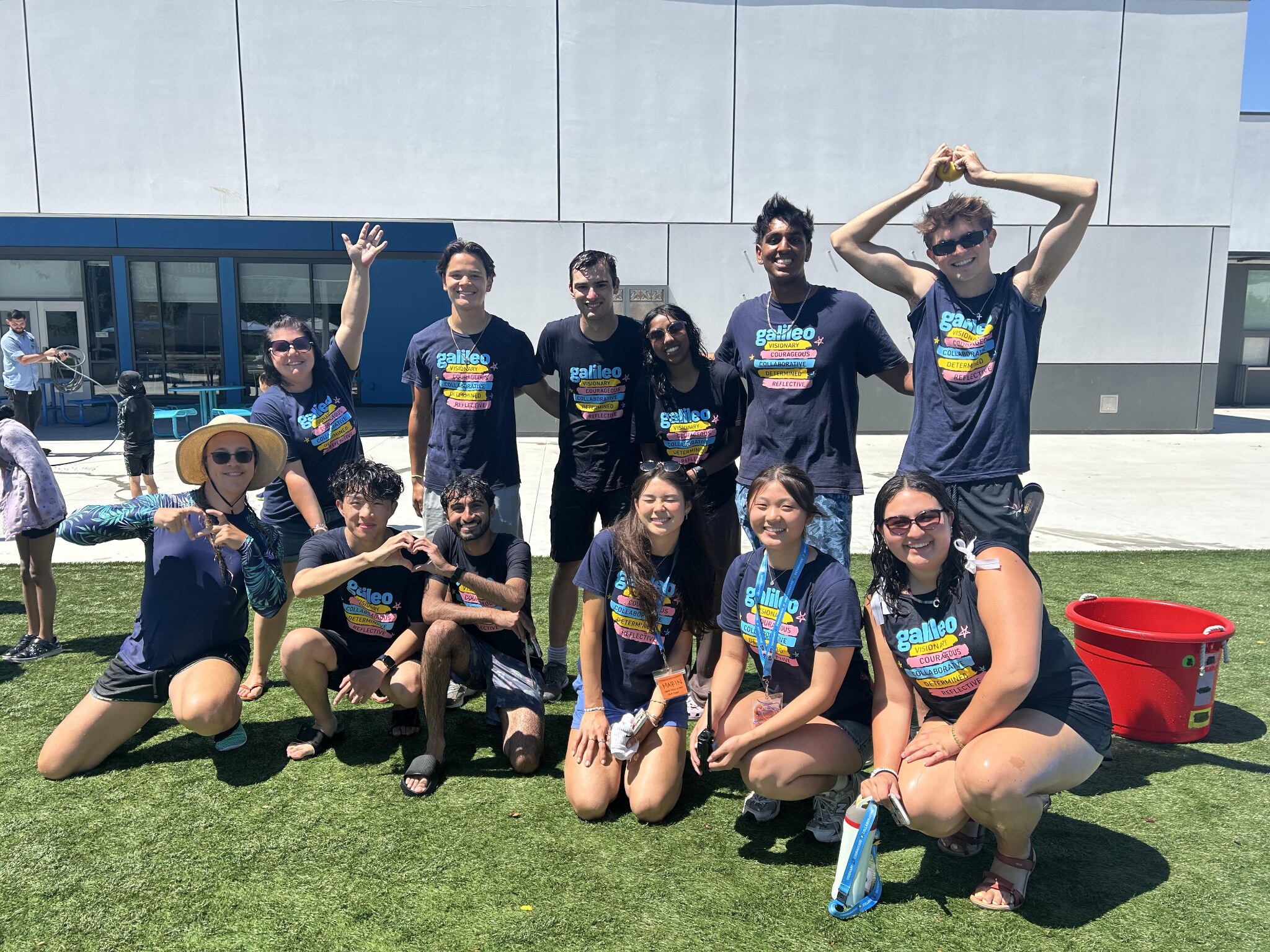 Sarvesh with fellow Camp Galileo STEM counselors outdoors
